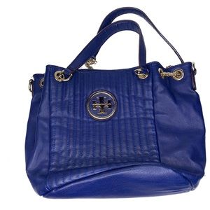 Tory Burch Blue Bucket Tote Hobo Bag